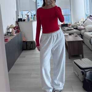 Skims Inspired Red Long Sleeve Top